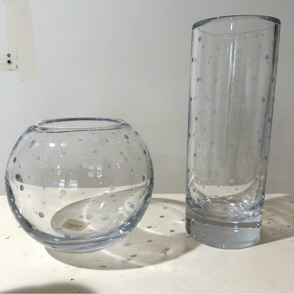 kate spade larabee dot rose bowl and cylinder Glass Vase Set